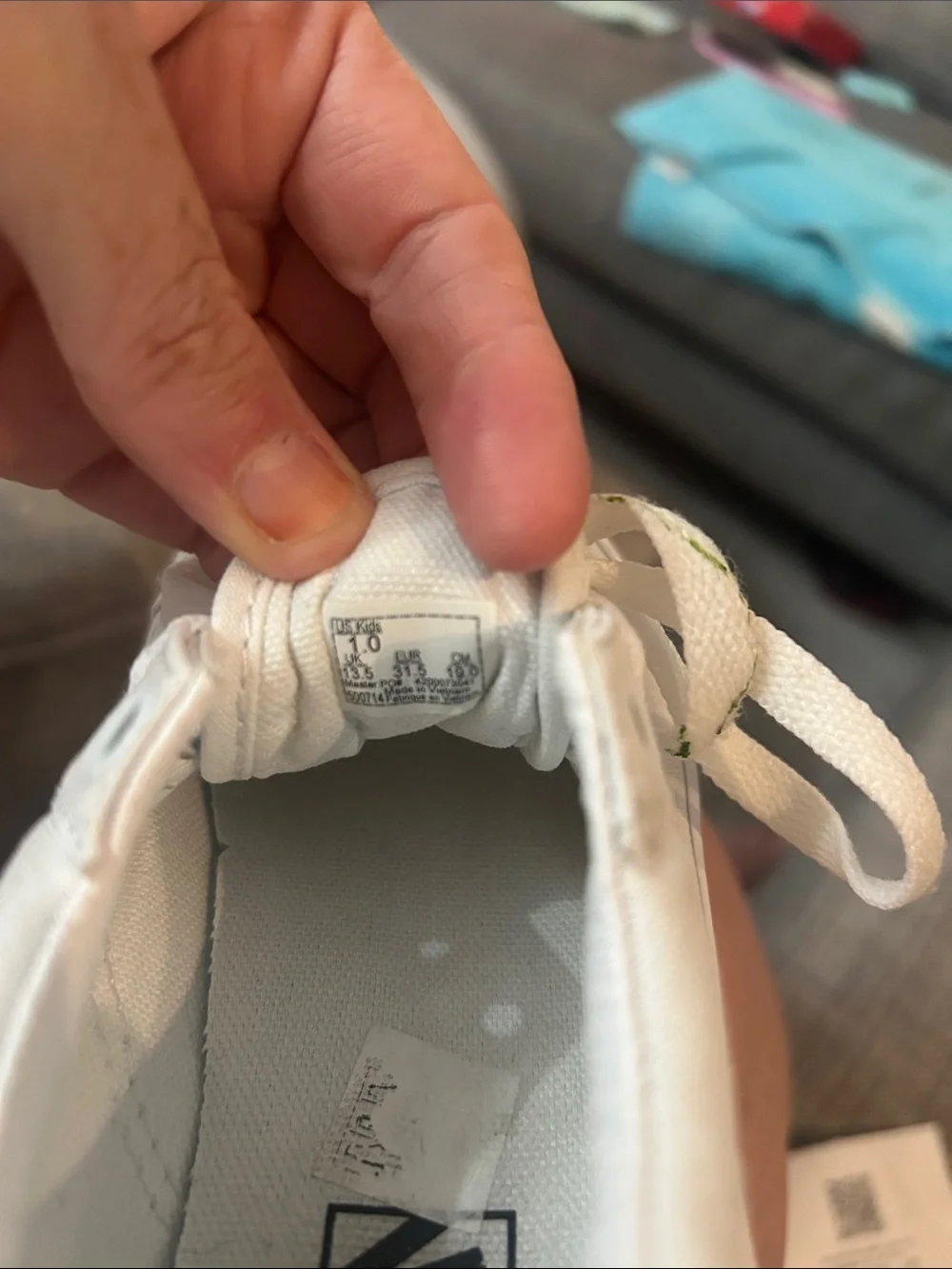 White VANS Canvas Kids Low-Top Sneakers